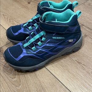 Merrell Youth Navy and Aqua Trail Shoes